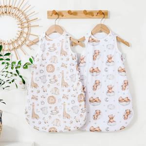 Elinfant 100% 폴리에스터 따뜻한 조끼 수면 자루 겨울 착용 가능 부드러운 신생아 침낭