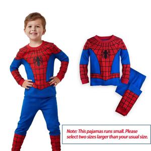 소년용 스파이더맨 파자마 세트 만화 슈퍼히어로 스파이더맨 코스프레 의상 긴 소매 소녀용 잠옷
