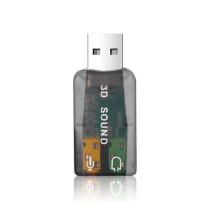 외부 USB 사운드 카드 3D 오디오 헤드셋 마이크 어댑터(PC 데스크탑용) 3차원 사운드 플러그 앤 플레이 지원