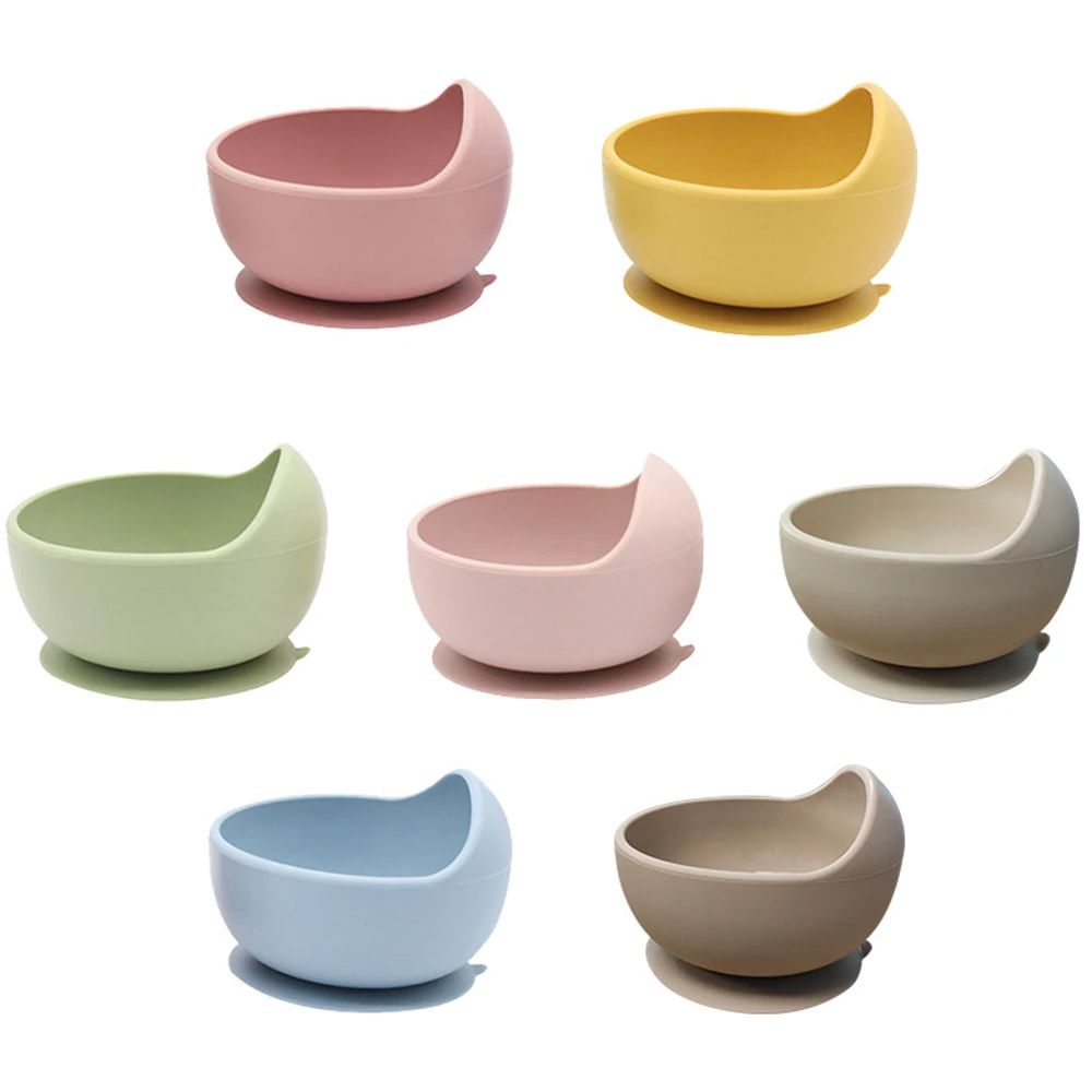 1pc 흡입이있는 베이비 푸드 그릇 실리콘 식품 그릇 유아 그릇 페이스 마스크 믹싱 그릇
