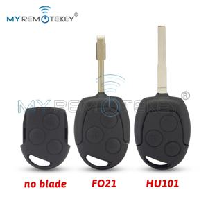 REMTEKEY 원격 자동차 키 쉘 케이스 Fob HU101/FO21 미가공 블레이드 포드 피에스타 포커스 C-맥스 퓨전 몬데오 3버튼용