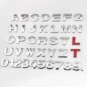 도요타 현대용 자동차 문자 알파벳 엠블럼 숫자 크롬 라벨링 자동차 스티커, 트렁크 로고 문자 엠블럼, 3D 금속 45mm 25mm