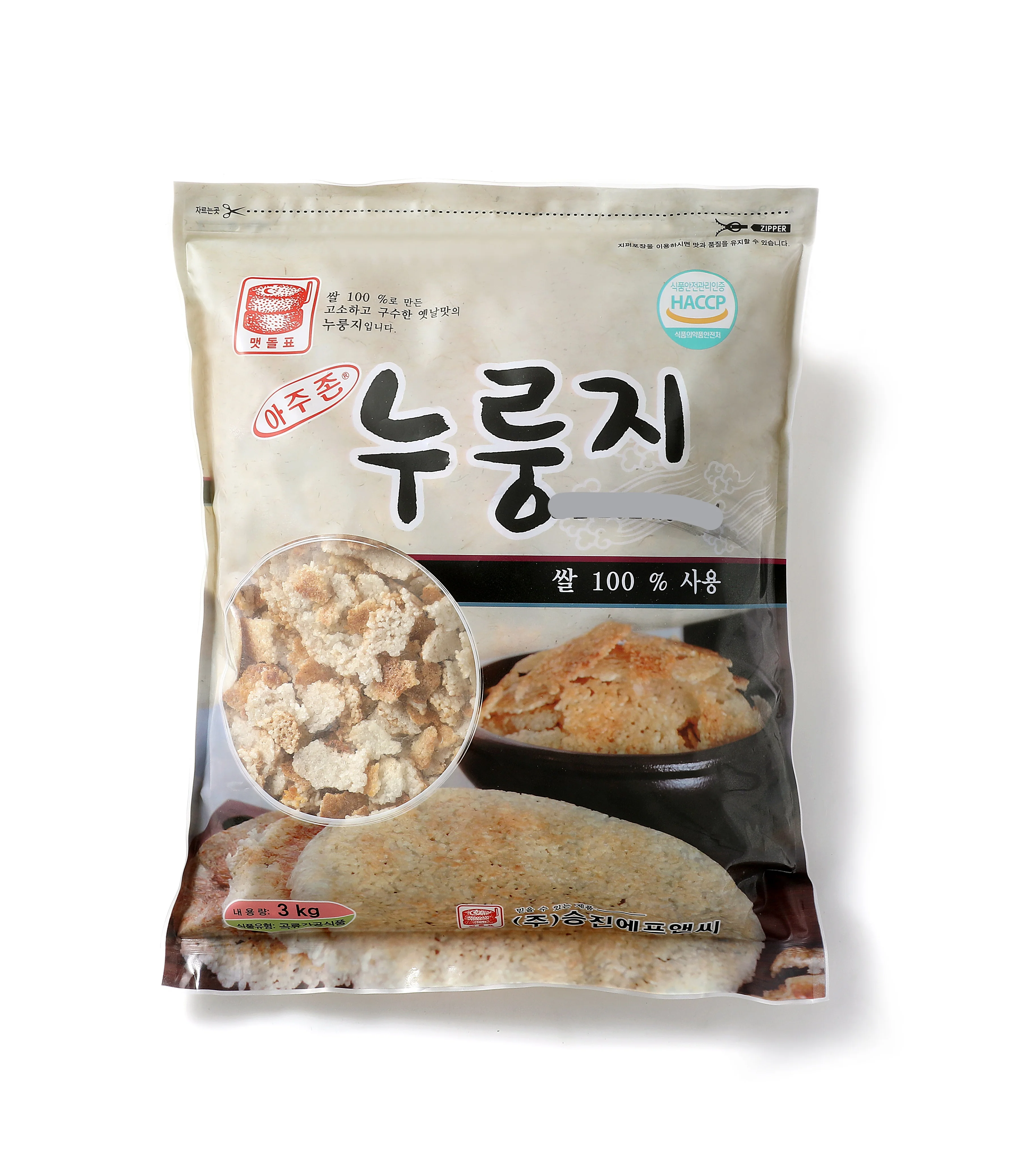 아주존 100% 쌀 누룽지 수입 고소하고 바삭한 스낵