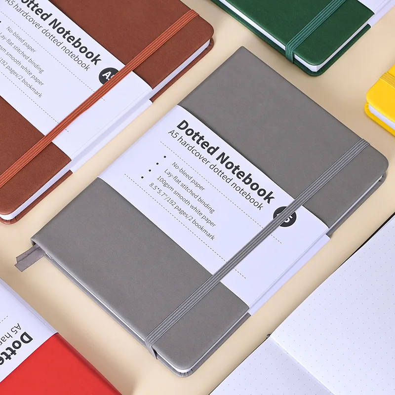 A5 노트 192 페이지 클래식 저널 점선 종이 하드 커버 비즈니스 크리 에이 티브 탄성 밴드 메모장 일기 학생 문구
