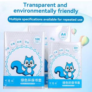 10PC-A4/16K 투명 책 표지 보호기 높은 투명도 PP 소재 학생을위한 조정 가능하고 재사용 가능한 학교 문구