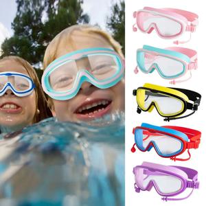 큰 프레임 김서림 방지 수영 고글, 넓은 시야 스쿠버 다이빙 수영 안경, 성인 청소년용 귀마개 포함
