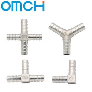 6 8 10 12 13 14 15 16 20 25 32 40mm 호스 바브 엘보우 코르스 티 Y 모양 2 3 4 가지 방법 호스 테일 스플리터 304 스테인레스 물 가스