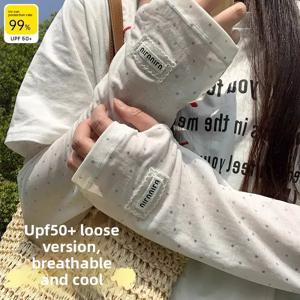 2025 뉴 웨이브 포인트 레이스 자외선 차단 슬리브 (여성용 여름 UV 차단 팔 보호 루즈핏 아이스 슬리브)