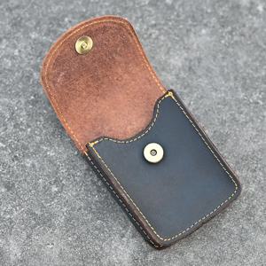 디자이너 미니 가죽 벨트 백 퍼스 허리 팩 남성 담배 가죽 허리 백 접이식 안경 가방