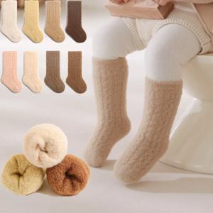 가을 겨울 아기 양말 플리스 두꺼운 신생아 아동 양말 따뜻한 중목 양말 남아 여아용
