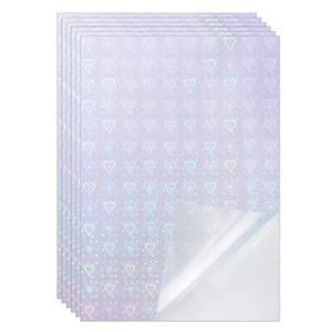 20장 A4 사이즈 하트 홀로그램 콜드 라미네이션 필름 8.3x11.7 인치 투명 글리터 방수 스티커 필름 하트 패턴 포함