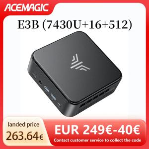 ACEMAGIC E3B 미니 PC AMD Ryzen 5 7430U 프로세서 16GB DDR4 512GB M.2 2280 SSD 경량 및 휴대용 Wifi6 BT5.24K@60HzUHD