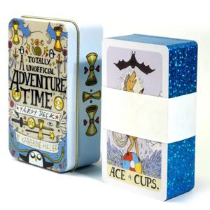 Newset Adventure Time 타로 데크 AdventureTin 금속 상자 고품질 78 개 카드 금박 가장자리 종이 가이드 북 보드 게임