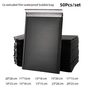50개/묶음 검정 폼 봉투 자체 밀봉 버블 메일러 패딩 봉투 선물 버블 메일링 백 배송 패키지 백