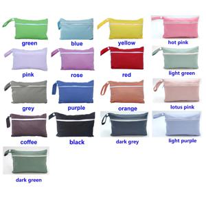 작은 크기: 15*22.5CM 젖은 가방 빨 수있는 재사용 가능한 천 기저귀 기저귀 가방 방수 수영 스포츠 여행 운반 가방