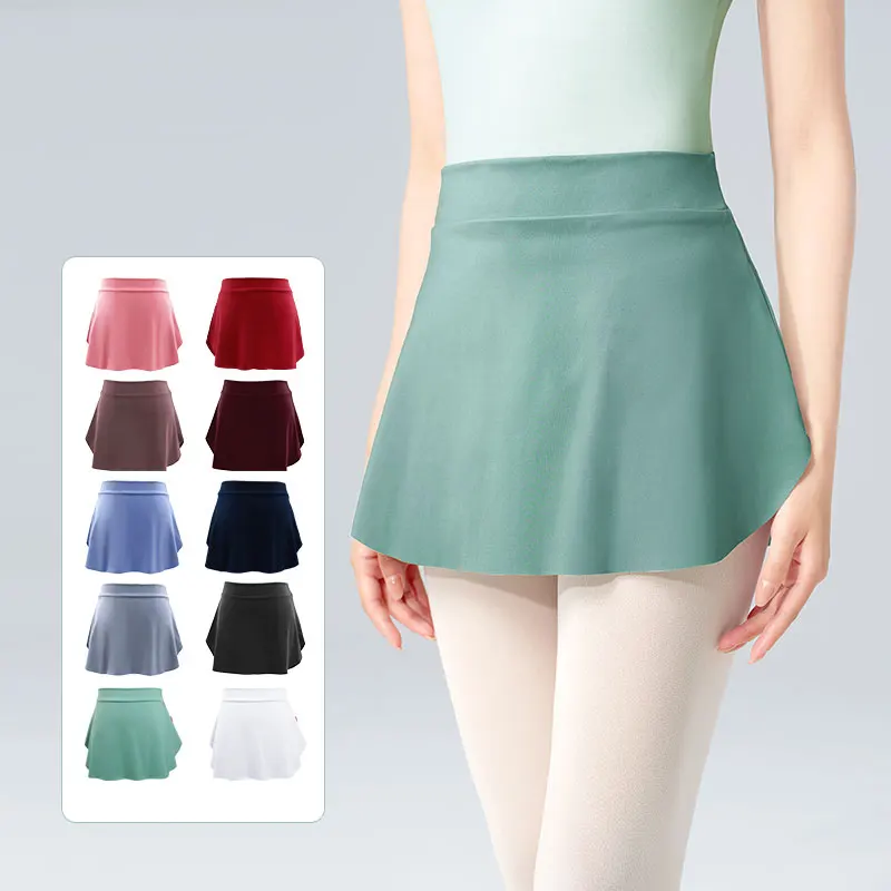 여성용 성인 발레 스커트 댄스 스커트 드레스 블랙 발레 투투 발레리나 댄스웨어 사이드 스플릿 발레 짧은 스커트