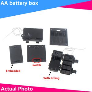 AA 정사각형 배터리 상자 AA 4개 3개 2개 5개 타이밍 테이프 시계가 있는 커버 스위치가 있는 내장형 배터리 베이스