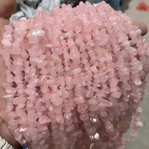 5-8mm 불규칙한 천연석 비즈 - DIY 쥬얼리 팔찌 제작을 위한 크리스탈 마노 자갈 칩 비즈, 39cm 길이