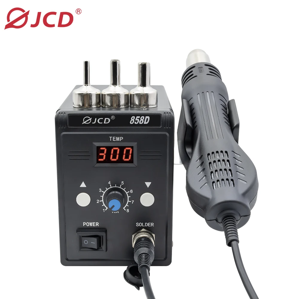 JCD 뜨거운 공기 총 858D 700W BGA 재 작업 솔더 스테이션 납땜 열 공기 총 스테이션 220V / 110V SMD SMT 용접 수리 도구