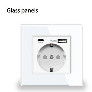 EU 표준 타입-C USB 전원 소켓 고품질 소재 패널 16A 벽 매립형 전기 플러그 아울렛 AC110V-250V 벽 소켓