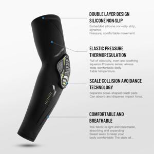 1 PCS 탄성 농구 팔꿈치 및 팔 보호대 피트니스 달리기 및 사이클링 스포츠 충격 흡수 벌집 팔꿈치 보호대