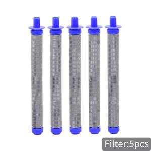 5개 블루 에어리스 스프레이 건 필터, 60 메쉬 교체 고압 스프레이 액세서리