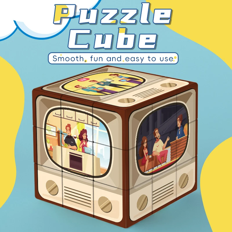 매직 큐브 3x3x3 3DUV 텔레비전 프로그램 스트레스 해소 퍼즐 전문 부드러운 속도 게임 어린이 장난감 선물