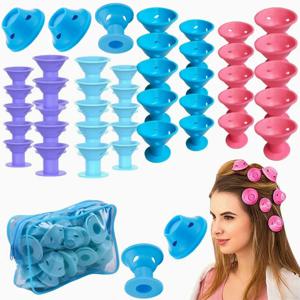 10/20pcs 부드러운 고무 머리 Curlers 실리콘 Heatless 헤어 롤러 클립 상처 없음 헤어 롤러 미용 DIY 헤어 스타일링 도구
