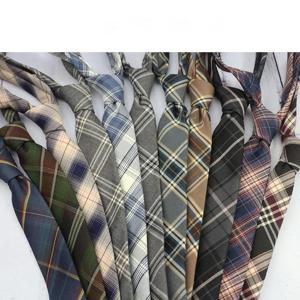 패션 격자 무늬 코튼 JK 넥타이 남성 한국 여성 대학생 6CM 좁은 핑크 블랙 넥타이 캐주얼 유니폼 DK 셔츠 액세서리