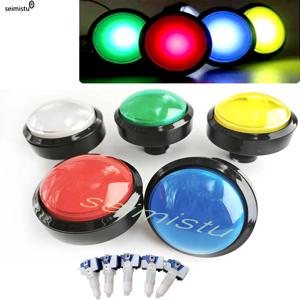 아케이드 버튼 LED 라이트 램프 60MM 빅 라운드 아케이드 비디오 게임 플레이어 푸시 버튼 LED 조명 푸시 버튼 스위치 DC5V/12V Lig