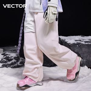 VECTOR 남녀공용 겨울 스키 바지, 발목 바인딩 바지, 야외 고품질 방풍 방수 및 따뜻한 스노우 팬츠