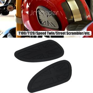 T100 T120 스크램블러 Thruxton 유니버설 레트로 탱크 패드 가스 연료 사이드 탱크 스티커 무릎 그립 보호대 데칼
