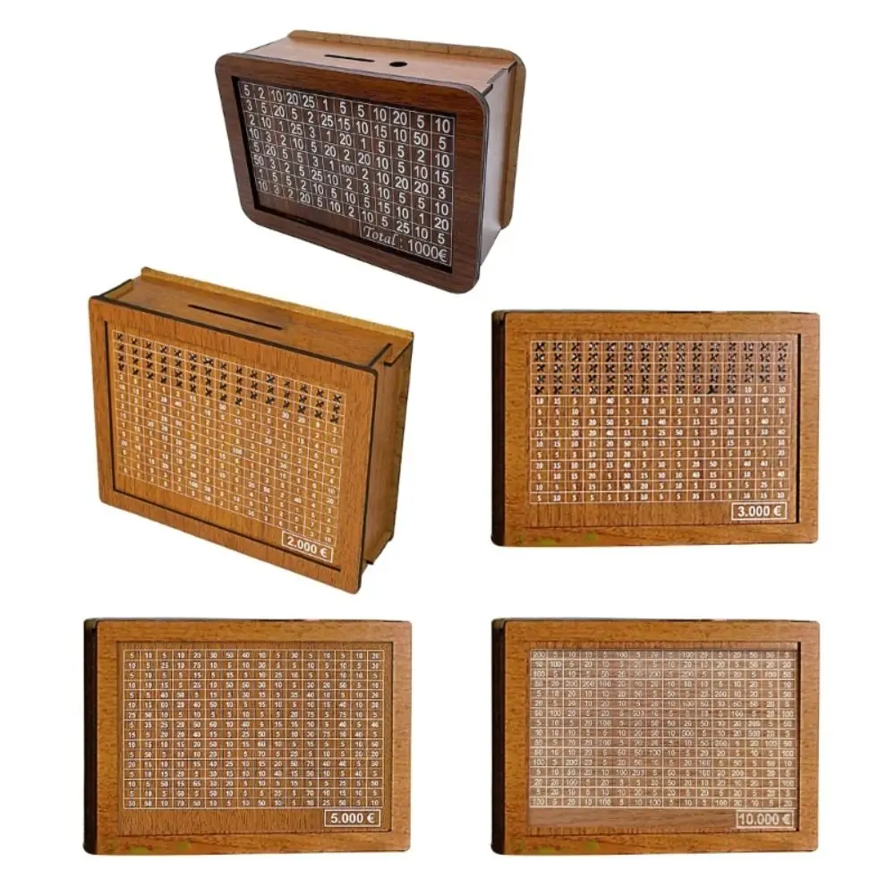 나무 돈 절약 상자 돈 저장 은행, 저축 목표 카운터, 재사용 가능한 수제 돼지 저금통 동전 트레이 보관 케이스