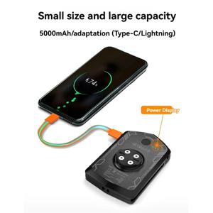 BAAU 자전거 전조등 IPX6 방수 사이클링 보조베터리 Type-C IGS 컴퓨터용 충전