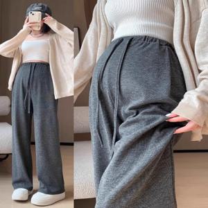 출산 바지 봄과 가을 모델 베이비웨어가 없는 넓은 다리 바지 출산 캐주얼 바지 대형 찹쌀 바지