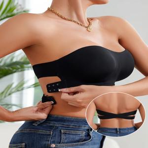 1 개/3 개/갑 YMQJ 이동식 패딩 소프트 아이스 실크 Traceless 여성 Brasseries 여성용 와이어 프리 원활한 브래지어 Strapless Bra