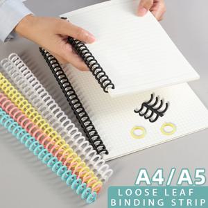 10Pcs A4/B5 느슨한 잎 노트북을위한 부드러운 플라스틱 루프 와이어 바인딩 링 나선형 코일 바인딩 스트립 패스너 링