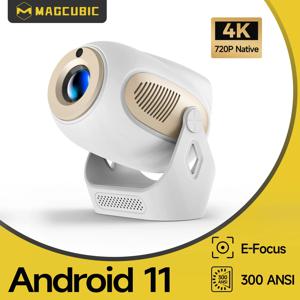 Magcubic 전기 초점 4K 720P HD 프로젝터 Android11 ​​Wifi6 300ANSI Allwinner H713 BT5.0 홈 시네마 야외 프로젝터 HY300 X
