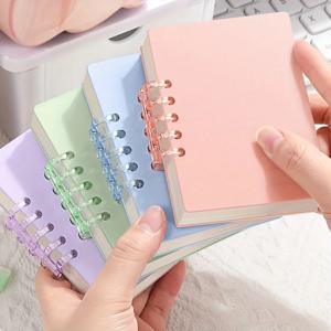 80pcs 휴대용 포켓 A7 루스 리프 메모장 레트로 만화 무지개 메모 플래너 학교 사무실 연구 주최자