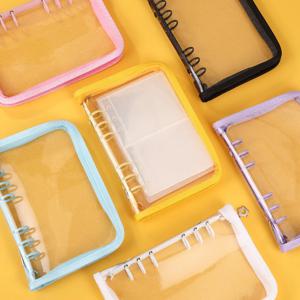 A5 바인더 귀여운 투명 바인더 노트 파일 캐비닛 A5 링 포켓 리프 파일 캐비닛 A5 마카롱 바인더 HYJ02