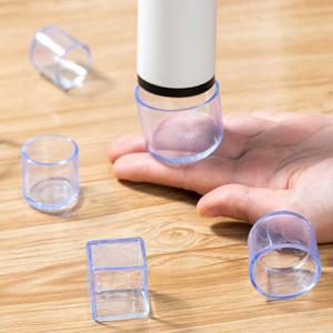 16pcs 고무 의자 다리 캡 투명 바닥 보호대 패드 홈 장식 내마 모성 미끄럼 방지 가구 다리 커버 도구