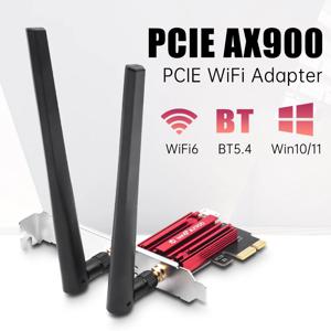 WiFi 6 AX900 PCIE WiFi 어댑터 BT5.4 802.11AX 데스크탑 Win 10/11용 듀얼 밴드 2.4G/5GHz 무선 네트워크 카드