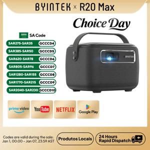 바이인텍 R20 Max 미니 프로젝터 4K DLP 스마트 와이파이 안드로이드 11.0 LED 1080P 야외 홈시어터 프로젝터 15600mAh 배터리 탑재