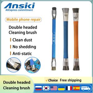 모바일 마더 보드 수리 IC 패드 용 정전기 방지 듀얼 헤드 마더 보드 브러시 하드 브러싱 브러시 용접 오일 청소 브러시