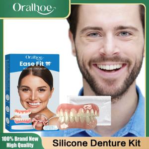 실리콘 틀니 전체 세트, 잇몸 위 부착, 탈락 방지, 임시 수리, 부러진/누락된 치아 복원, 베니어, 미소 복원 치아 키트