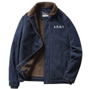 미국 레트로 N 데크 코트 양털 벨벳 코튼 재킷 남성용 겨울 아우터웨어 스탠다드 핏 패션 어반 스타일 두꺼운 따뜻한