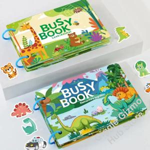 2-6세 유아용 바쁜 책 조용한 책 유치원 학습 활동 재사용 가능한 스티커 & 벨크로 매칭 몬테소리 미세 운동 능력 발달