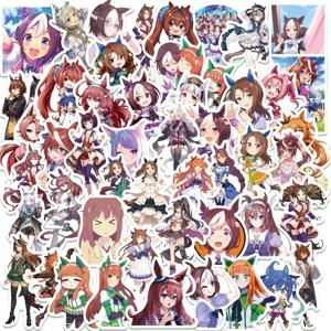 50PCS 우마 무스메 예쁜 경주 게임 그래피티 스티커 애니메이션 소녀 만화 데칼 기타 전화기 컵 스케이트보드 장난감용