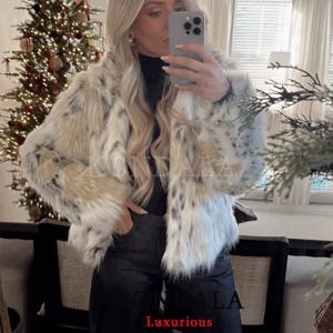 콘달라 캐주얼 레오파드 인조 모피 재킷 여성용 긴 소매 버튼 루즈 재킷 패션 2025 가을 겨울 두꺼운 따뜻한 외투