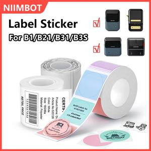 Niimbot 흰색/컬러/투명 라벨 스티커 열 접착 종이 롤 프린터 스티커 Niimbot B1 B21 휴대용 프린터용